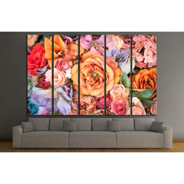 Flower background - vintage effect style pictures №2572 Ready to Hang Canvas Print For Cheap - Image 3