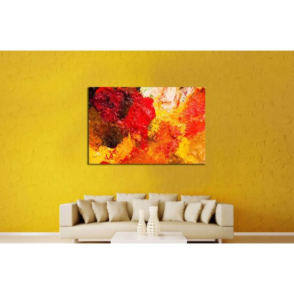Oil paints multicolored closeup abstract background №2576 Ready to Hang Canvas Print For Cheap - Image 3