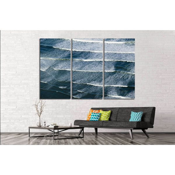 Breaking ocean waves south of Portland, Maine №2543 Ready to Hang Canvas Print For Cheap - Image 2