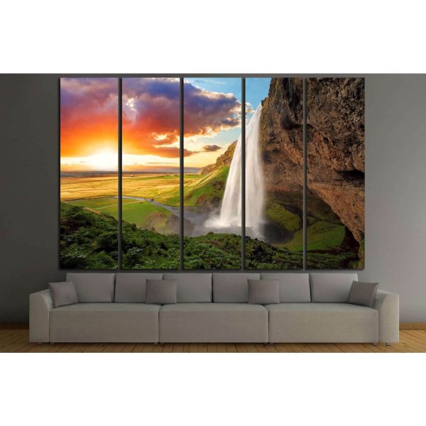 Waterfall, Iceland - Seljalandsfoss №646 Ready to Hang Canvas Print Fashion - Image 3
