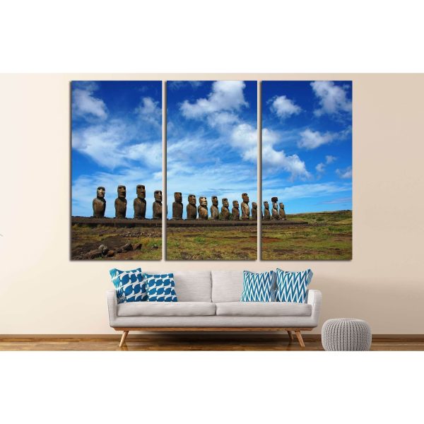 Moai at Ahu Tongariki, Easter Island, Chile №2493 Ready to Hang Canvas Print For Discount - Image 2