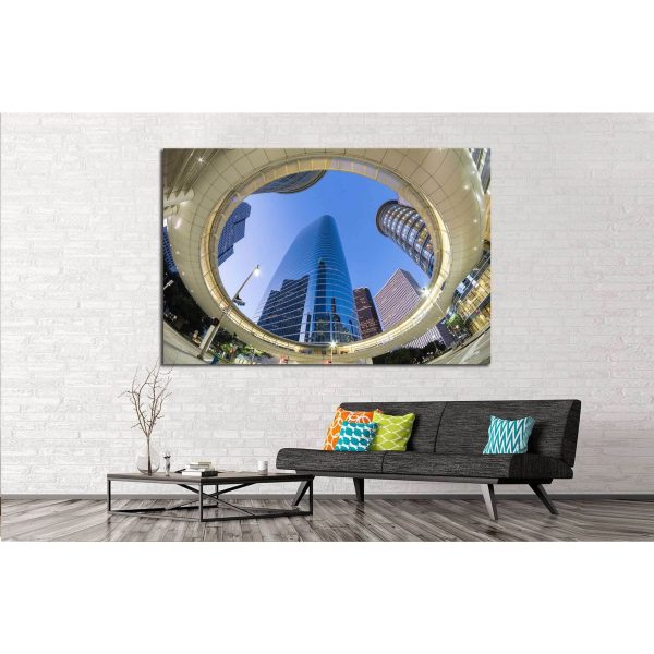 Houston Downtown №1010 Ready to Hang Canvas Print Cheap - Image 3