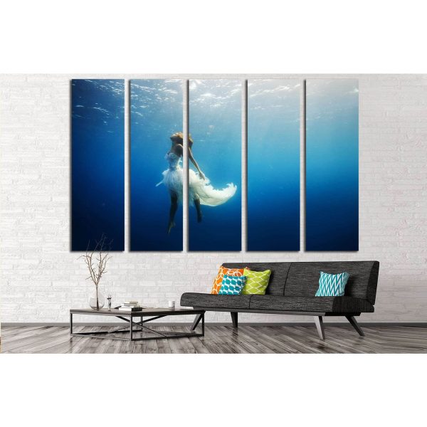 Girl Dancing Underwater №505 Ready to Hang Canvas Print Cheap - Image 3
