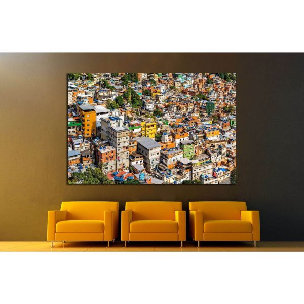 Rio s Rocinha favela, on a sunny afternoon №1194 Ready to Hang Canvas Print Supply - Image 2