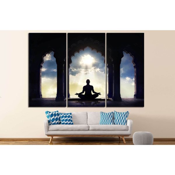Meditating in old temple №701 Ready to Hang Canvas Print Supply - Image 2