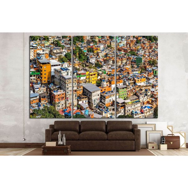 Rio s Rocinha favela, on a sunny afternoon №1194 Ready to Hang Canvas Print Supply - Image 3