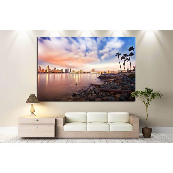 Downtown San Diego №811 Ready to Hang Canvas Print Cheap - Image 2