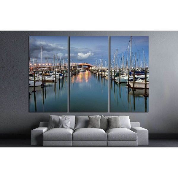 Auckland harbor Bridge from Westhaven Marina. Auckland, New Zealand №2514 Ready to Hang Canvas Print Supply - Image 2