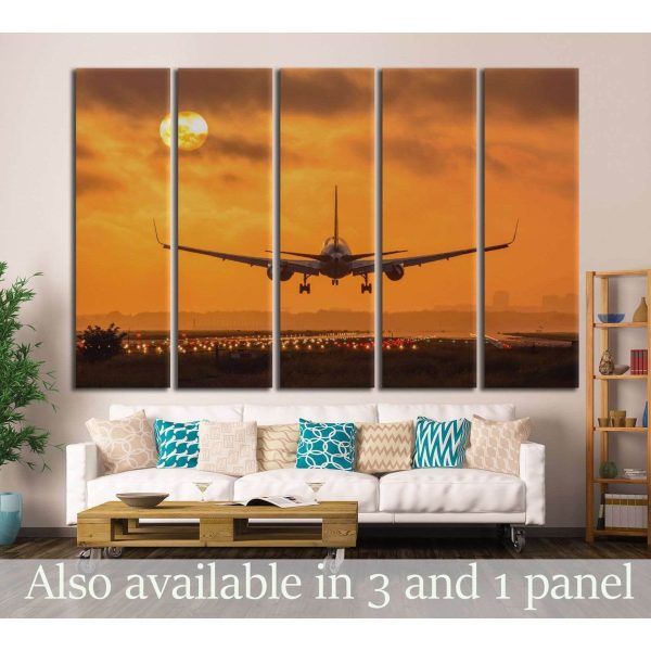 Airplane in Sunset №146 Ready to Hang Canvas Print Cheap