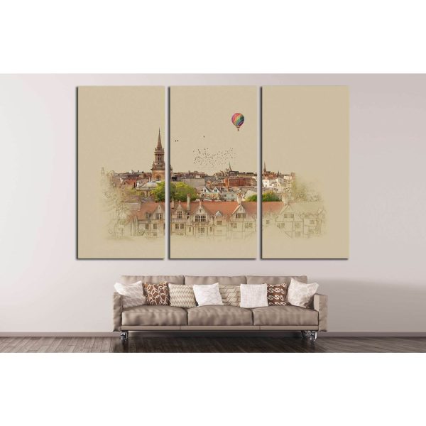Old English landscape №575 Ready to Hang Canvas Print Discount - Image 3