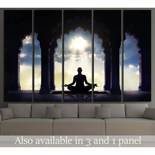 Meditating in old temple №701 Ready to Hang Canvas Print Supply