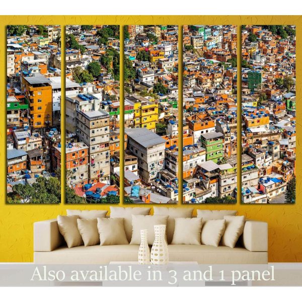 Rio s Rocinha favela, on a sunny afternoon №1194 Ready to Hang Canvas Print Supply