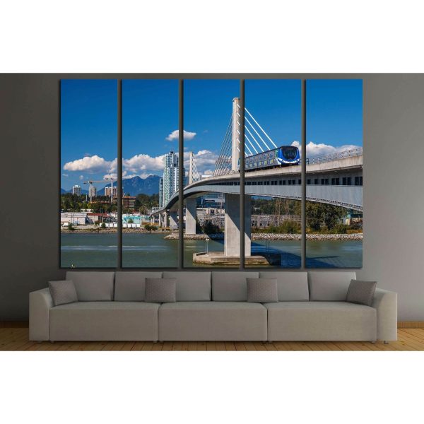 VANCOUVER, Canada Line train passes bridge №2316 Ready to Hang Canvas Print Cheap - Image 2