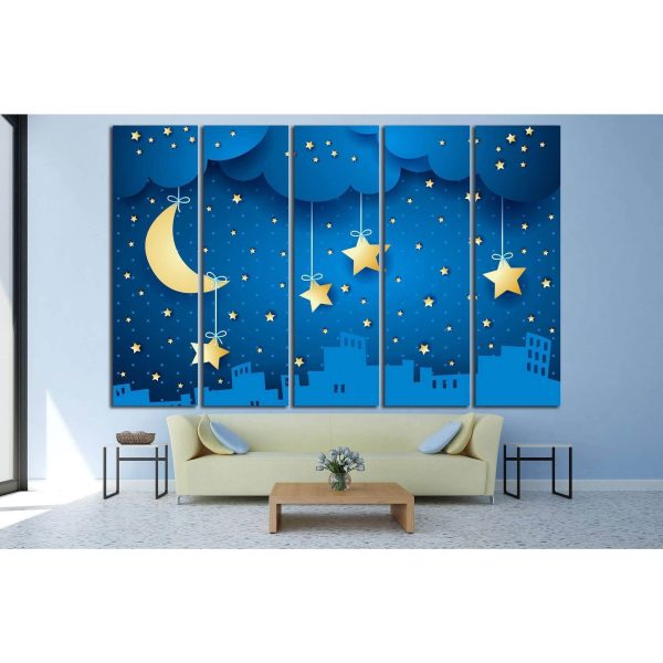 moon and skyline №735 Ready to Hang Canvas Print Fashion - Image 2