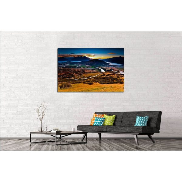 Aerial view of Queenstown, New Zealand №2503 Ready to Hang Canvas Print Sale - Image 3