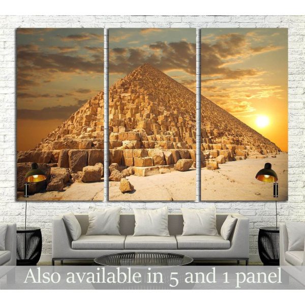 pyramids of the pharaohs in Giza. Cairo, Egypt №2190 Ready to Hang Canvas Print For Cheap