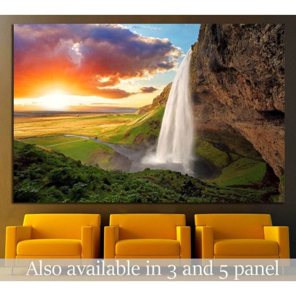 Waterfall, Iceland - Seljalandsfoss №646 Ready to Hang Canvas Print Fashion