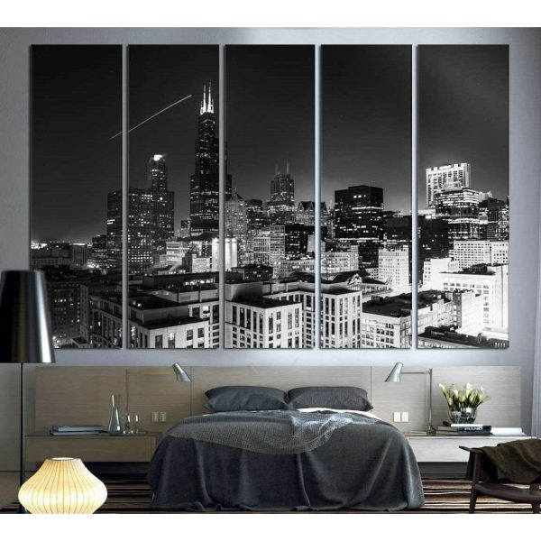 Chicago Cityscape №1098 Ready to Hang Canvas Print For Discount - Image 2