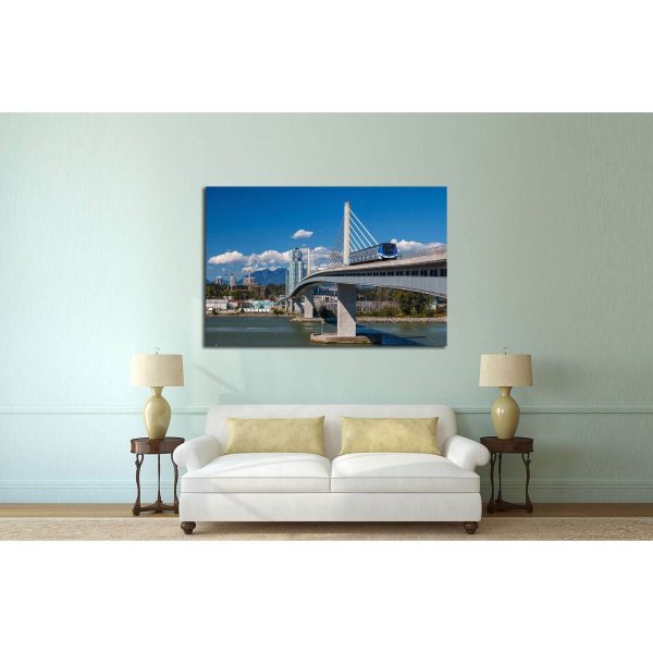 VANCOUVER, Canada Line train passes bridge №2316 Ready to Hang Canvas Print Cheap - Image 3